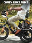 ESKUTE E Trike Electric Bike, Peak 1200W Brushless Motor Folding Trike 18X3.0 Fat Tire Ebike, 499Wh Battery, Step-Thru 3 Wheel Electric Bicycle, 55 Miles, 18MPH+ Tricycle for Adults Black with Acc