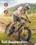 PUCKIPUPPY Boxer Electric Bike for Adults 960W, 48V 20AH Battery Ebike, Full Suspension 26" Fat Tire E Bike, 28MPH 80Miles Range Mountain Electric Bicycle, 7 Speed Hydraulic Disc Brakes