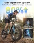 PUCKIPUPPY Electric Bike for Adults 960W(Peak), 48V 20AH Battery Adult Electric Bicycles, 26" Fat Tire Full Suspension Step-Thru Ebike, 28MPH Mountain Ebike, 7 Speed, 80Miles Range Camouflage