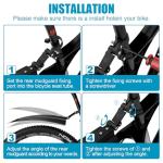 Cooryda Bicycle Fender Set, Adjustable Fender Set, Front and Rear Fenders, Quick Release Attachment, Widened and Thickened for Mountain Bike, City Bike 20-26 Inch Wheel Protection Fenders (A:Black)