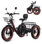 KAKIGO Foldable Electric Tricycle for Adults, Peak 500W, 48V15Ah Removable Battery, 20”x4.0” Aluminum Folding Fat Tire 3 Wheel Electric Trike, Max 20MPH