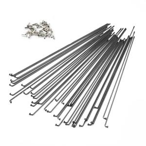 BaveL 36 Pcs 14G Black Bicycle Steel Spokes (201 mm-309 mm) with Copper Cap 36pcs,Mountain Bike Spokes,for MTB,Ebike,City Bikes-Replacement/Repair Spoke (Black 220 mm)