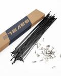 BaveL 36 Pcs 14G Black Bicycle Steel Spokes (201 mm-309 mm) with Copper Cap 36pcs,Mountain Bike Spokes,for MTB,Ebike,City Bikes-Replacement/Repair Spoke (Black 220 mm)