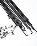 BaveL 36 Pcs 14G Black Bicycle Steel Spokes (201 mm-309 mm) with Copper Cap 36pcs,Mountain Bike Spokes,for MTB,Ebike,City Bikes-Replacement/Repair Spoke (Black 220 mm)