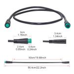 Ebike Extension Cable for Electric Bike Gear Sensor, Waterproof Connector 2 Pin / 3 Pin / 5 Pin for Ebike Lighting and Extended Ebike Display (Green 5 Pin Female to Male)