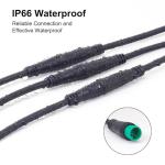 Ebike Extension Cable for Electric Bike Gear Sensor, Waterproof Connector 2 Pin / 3 Pin / 5 Pin for Ebike Lighting and Extended Ebike Display (Green 5 Pin Female to Male)