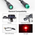 Ebike Extension Cable for Electric Bike Gear Sensor, Waterproof Connector 2 Pin / 3 Pin / 5 Pin for Ebike Lighting and Extended Ebike Display (Green 5 Pin Female to Male)
