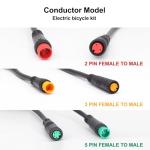 Ebike Extension Cable for Electric Bike Gear Sensor, Waterproof Connector 2 Pin / 3 Pin / 5 Pin for Ebike Lighting and Extended Ebike Display (Green 5 Pin Female to Male)