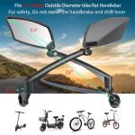 BriskMore Handlebar Bike Mirror, Scratch Resistant Glass Lens, Ajustable And Rotatable Safe Rearview Bicycle Mirror for Left Side BT-016L