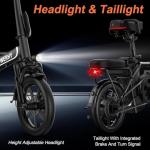 WERHY Electric Bike for Adults, 500W Motor, 22 MPH Max Speed Folding Ebike, 499.2/748.8Wh Battery, 14" Electric Bicycles, Max 35/55 Miles Range (Pedal Assist Mode), Mini E Bikes (499.2WH-22Mph)