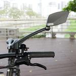 BriskMore Handlebar Bike Mirror, Scratch Resistant Glass Lens, Ajustable And Rotatable Safe Rearview Bicycle Mirror for Left Side BT-016L