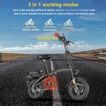Electric Bike for Adults 500W Peak Motor, 14" Folding Ebike Max 23MPH, Electric Bicycle with 48V12AH Removable Battery, 35Mile PAS Range, Multi-Shock Absorption,UL 2849,Commuting Mini E Bikes