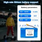 36V Hoverboard Battery Replacement, 4400mAh Rechargeable Li-ion Battery Pack for 36V Electric Scooters & Self-Balancing Boards - Compatible for Most Hoverboard Models Without Axle (10S2P)