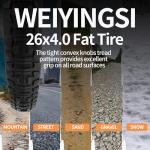 WEIYINGSI Heavy Duty 26X4 98-559 E-Bike Fat Tires, High-Performance Wear-Resistant 26X4.0 Fat Tire and Tube Sets for 26 Inch E-Bike Mountain Snow Bike Tire - 2Pack
