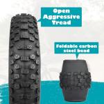 BALINGE 2 Pack Fat Tire for Ebike Mountain Bike Heavy Duty High-Performance Wear-Resistant E-Bike Mountain Snow Bike Tire 20" x 4"，Black，2 Tires 2 Tubes 2levers