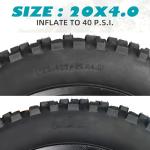 BALINGE 2 Pack Fat Tire for Ebike Mountain Bike Heavy Duty High-Performance Wear-Resistant E-Bike Mountain Snow Bike Tire 20" x 4"，Black，2 Tires 2 Tubes 2levers