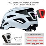 AISSTXOER Adult Bike Helmet for Men Women - 230g Ultra Lightweight Design with USB-C Rechargeable LED Safety Light & Detachable Visor 360° Ventilation Systemfor 12+ with Suggested Fit 56-62cm