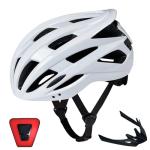 AISSTXOER Adult Bike Helmet for Men Women - 230g Ultra Lightweight Design with USB-C Rechargeable LED Safety Light & Detachable Visor 360° Ventilation Systemfor 12+ with Suggested Fit 56-62cm