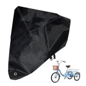 Klmnop Adult Tricycle Cover, Waterproof Electric Tricycle Cover for Outdoor Storage Dustproof Windproof Trike Cover(Black)