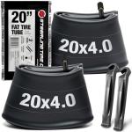 20x4.0 Fat tire Tube (2 Pack) - Premium Replacement for E-Bikes with 20x4.0 Fat tire Wheels. Schrader Valve with 2 Tire Levers Included. Inner Tube for 20 inch Ebike Electric Bicycle