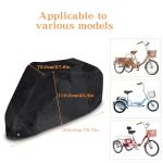 Klmnop Adult Tricycle Cover, Waterproof Electric Tricycle Cover for Outdoor Storage Dustproof Windproof Trike Cover(Black)