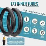 Hycline E-Bike Fat Tire Replacement Set: 26x4.0 Inch Folding Bicycle Tires Plus Bike Tubes and Tire Levers Compatible with Urban Street Mountain or 3-Wheel Bikes (2 Pairs)