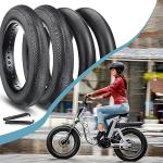Hycline E-Bike Fat Tire Replacement Set: 26x4.0 Inch Folding Bicycle Tires Plus Bike Tubes and Tire Levers Compatible with Urban Street Mountain or 3-Wheel Bikes (2 Pairs)