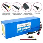 LOLRKO 48V Ebike Battery Built-in 20A BMS,Waterproof Design,Brave The Heat and Cold,1000+ Cycles,for 250W 350W 500W 750w Motor,Perfect for Electric Bike(48V 14000mAH Battery with Charger)