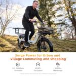 Electric Bikes for Adults with 750W/1500W Peak Motor 20" Fat Tire E Bike with 28 MPH 90 Miles Max Range 48V Removable Battery Folding EBike Electric Bicycle Mountain Commuter Bikes Cargo E-bike, Black
