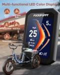 Electric Tricycle for Adults, 20" Fat Tire 3 Wheel Electric Trike with 960W Rear Motor, 48V 648Wh Removable Battery Ebike 55Miles Range, 25MPH Cargo Tricycle with Basket, Differential for Safety BLU