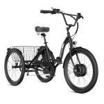 ANCHEER Electric Tricycle for Adults, Peak 600W Electric Trike, 24" 499Wh Folding 3 Wheel Ebike for Adults & Seniors, 15.5MPH & 55Miles Electric Bike, Rear Differential, Rear Basket (Black Tricycle)
