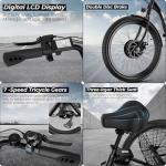 ANCHEER Electric Tricycle for Adults, Peak 600W Electric Trike, 24" 499Wh Folding 3 Wheel Ebike for Adults & Seniors, 15.5MPH & 55Miles Electric Bike, Rear Differential, Rear Basket (Black Tricycle)