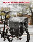 KEMIMOTO Bike Bag Panniers with Rain Cover, 34L Waterproof Bicycle Saddle Bag for Rear Rack Mountain Biking Bags Storage, Ebike Accessories for Commuter Grocery Shopping Travel Carrier, Black