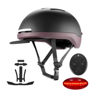 GROTTICO Urban-Smart Bike Helmet for Adult - Front & Rear LED Lights | Turn Signals Remote Control | Brake Warning Light | Removable Visor | Men Women Commuter Bicycle Helmet for E-Bike & Cycling