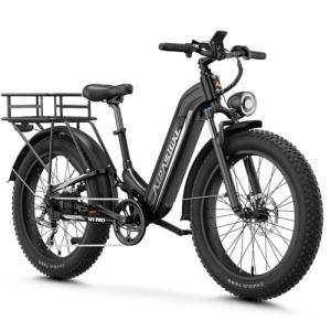 M1 Pro Electric Bike, 1800W Peak Motor Electric Bike for Adults, 26'' x 4.0'' Fat Tire Ebike, 48V 17.5Ah Electric Mountain Bike, 36MPH 85 Miles, 7 Speed 110NM with Rear Basket, UL Certified