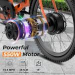 ANCHEER Electric Tricycle for Adults, Peak 600W Electric Trike, 24" 499Wh Folding 3 Wheel Ebike for Adults & Seniors, 15.5MPH & 55Miles Electric Bike, Rear Differential, Rear Basket (Orange Tricycle)