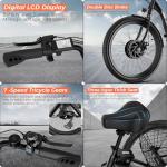 ANCHEER Electric Tricycle for Adults, Peak 600W Electric Trike, 24" 499Wh Folding 3 Wheel Ebike for Adults & Seniors, 15.5MPH & 55Miles Electric Bike, Rear Differential, Rear Basket (Orange Tricycle)