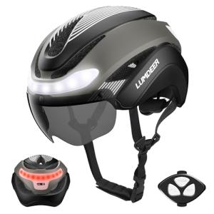 LUMDEER Smart Bike Helmet,Ebike Helmet Front & Rear LED Lights with Turn Signals,Removable Magnetic Goggle,E Bike,Electric Scooter Helmet for Urban Commuter,Road Bicycle Helmets for Men Women