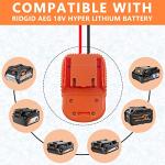 2PCS Power Wheel DIY Adapter for Ridgid AEG 18V Hyper Battery Dock Power Connector for DIY Rc Toy Car Truck, e-Bike, with Fuse & Wire terminals, Work for Rigid L1815R B1820R L1830R Battery (14AW Wire)