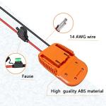2PCS Power Wheel DIY Adapter for Ridgid AEG 18V Hyper Battery Dock Power Connector for DIY Rc Toy Car Truck, e-Bike, with Fuse & Wire terminals, Work for Rigid L1815R B1820R L1830R Battery (14AW Wire)