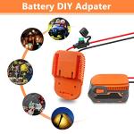 2PCS Power Wheel DIY Adapter for Ridgid AEG 18V Hyper Battery Dock Power Connector for DIY Rc Toy Car Truck, e-Bike, with Fuse & Wire terminals, Work for Rigid L1815R B1820R L1830R Battery (14AW Wire)