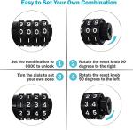 Lumintrail Combination Bike Lock Cable - 6 Feet Bike Locks 2 Pack Heavy Duty Anti Theft with Combinations - Bike Cable Lock Combination with Mounting Brackett (2 Pack, Black)