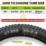 20x4.0 Fat Tire Tubes with Tire Lever