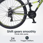 Schwinn Traxion Mountain Bike for Adult Men Women, 29-Inch Wheels, Full Suspension, 24-Speed Shimano Drivetrain, Trigger Shifter, 18-Inch Aluminum Frame, Mechanical Disc Brake, Matte Grey/Neon Green