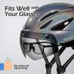 Odoland Adults Bike Helmet with Removable Magnetic Sun Visor, Adjustable Dial Fit Bicycle Cycling Helmet for Mountain Road Bike, Certified Lightweight MTB Ebike Helmet for Men Women, Giltter Galaxy