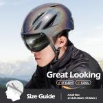 Odoland Adults Bike Helmet with Removable Magnetic Sun Visor, Adjustable Dial Fit Bicycle Cycling Helmet for Mountain Road Bike, Certified Lightweight MTB Ebike Helmet for Men Women, Giltter Galaxy