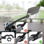 BriskMore Handlebar Bike Mirror, Scratch Resistant Glass Lens, Ajustable And Rotatable Safe Rearview Bicycle Mirror for Left Side BT-016L