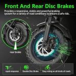 Electric Bike for Adults 500W Peak Motor, 14" Folding Ebike Max 23MPH, Electric Bicycle with 48V12AH Removable Battery, 35Mile PAS Range, Multi-Shock Absorption,UL 2849,Commuting Mini E Bikes