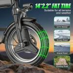 Electric Bike for Adults 500W Peak Motor, 14" Folding Ebike Max 23MPH, Electric Bicycle with 48V12AH Removable Battery, 35Mile PAS Range, Multi-Shock Absorption,UL 2849,Commuting Mini E Bikes