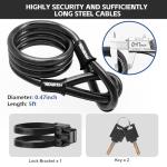 NDakter Bike Locks Heavy Duty Anti Theft，18mm Bicycle Combo U Lock with 5FT Cable, 4-Digit Resettable Combination Electric Scooter Lock with 2Keys and Bracket for Tricycle, Moped, Motorcycle(Gray)